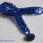 Night Blue bracelet with pearly glass beads and facets